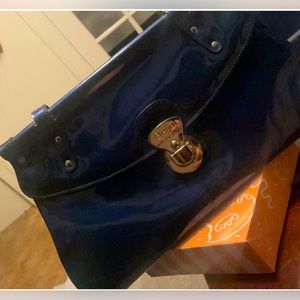 Blue Patent Beijo Handbag